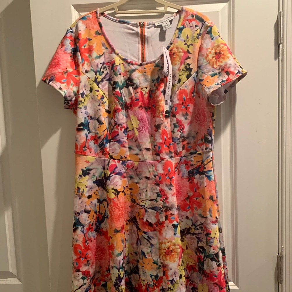 Never-Worn Plus Size Floral-Print Modamix Dress
